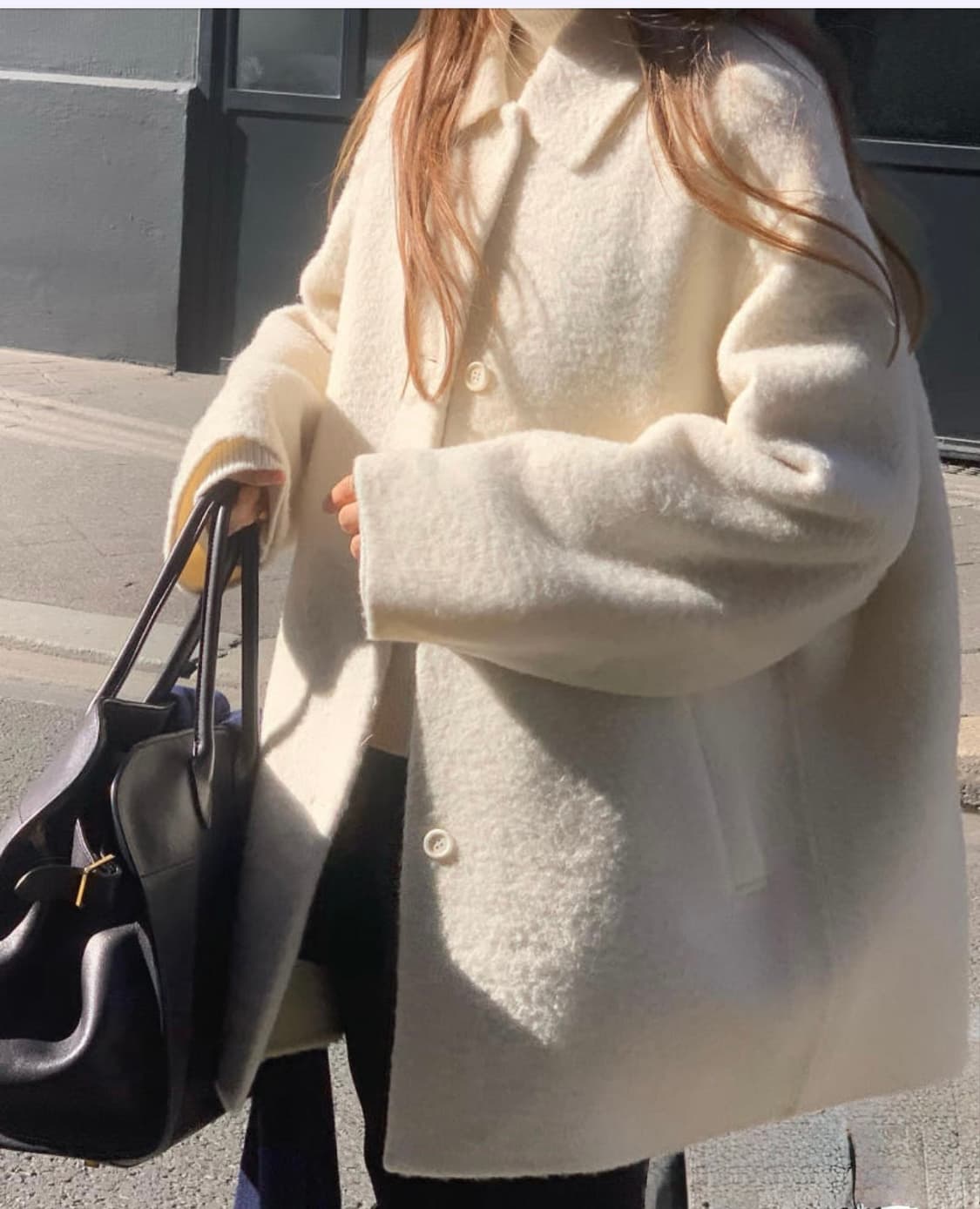 새상품 ounce 온스 베이비알파카 핸드메이드 하프코트 상품이미지1