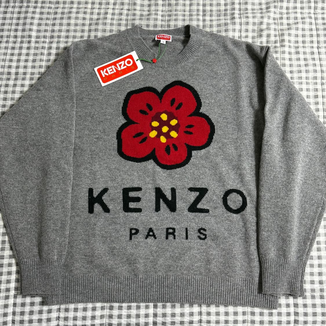 (M) Kenzo 겐조 보케 플라워 울 니트 그레이 상품이미지1