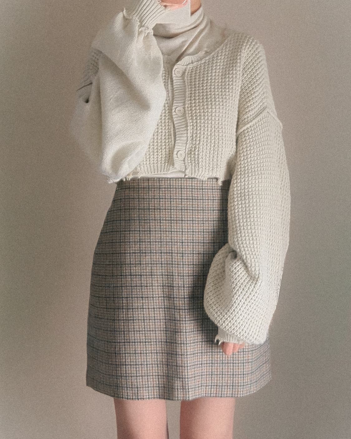 라떼갸루 모리 프렌치/ 하운드 체크 미니스커트 상품이미지2