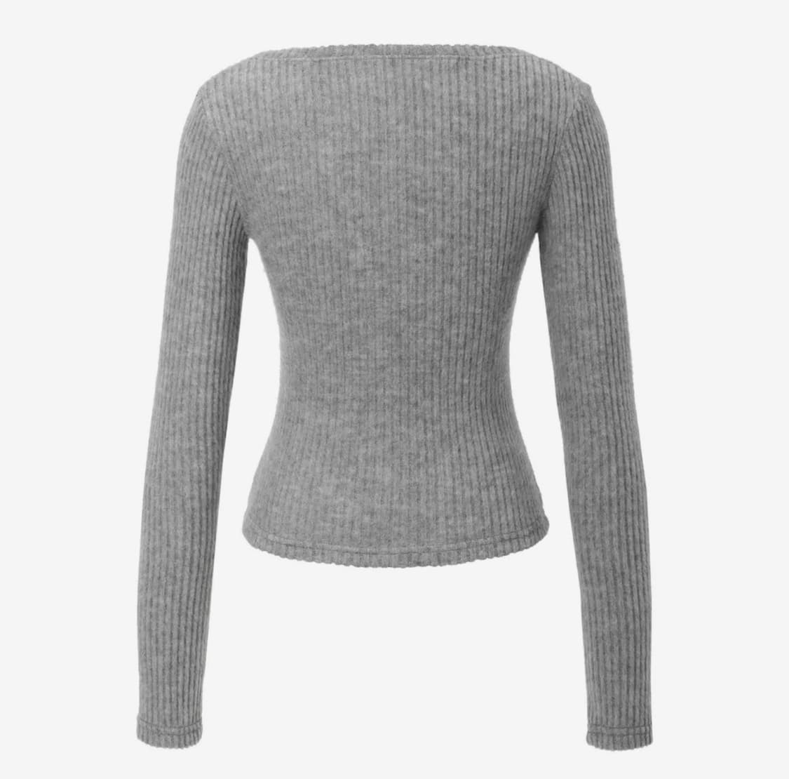 카키포인트 립드 골지 버튼 티 Ribbed Button T 니트 상품이미지2