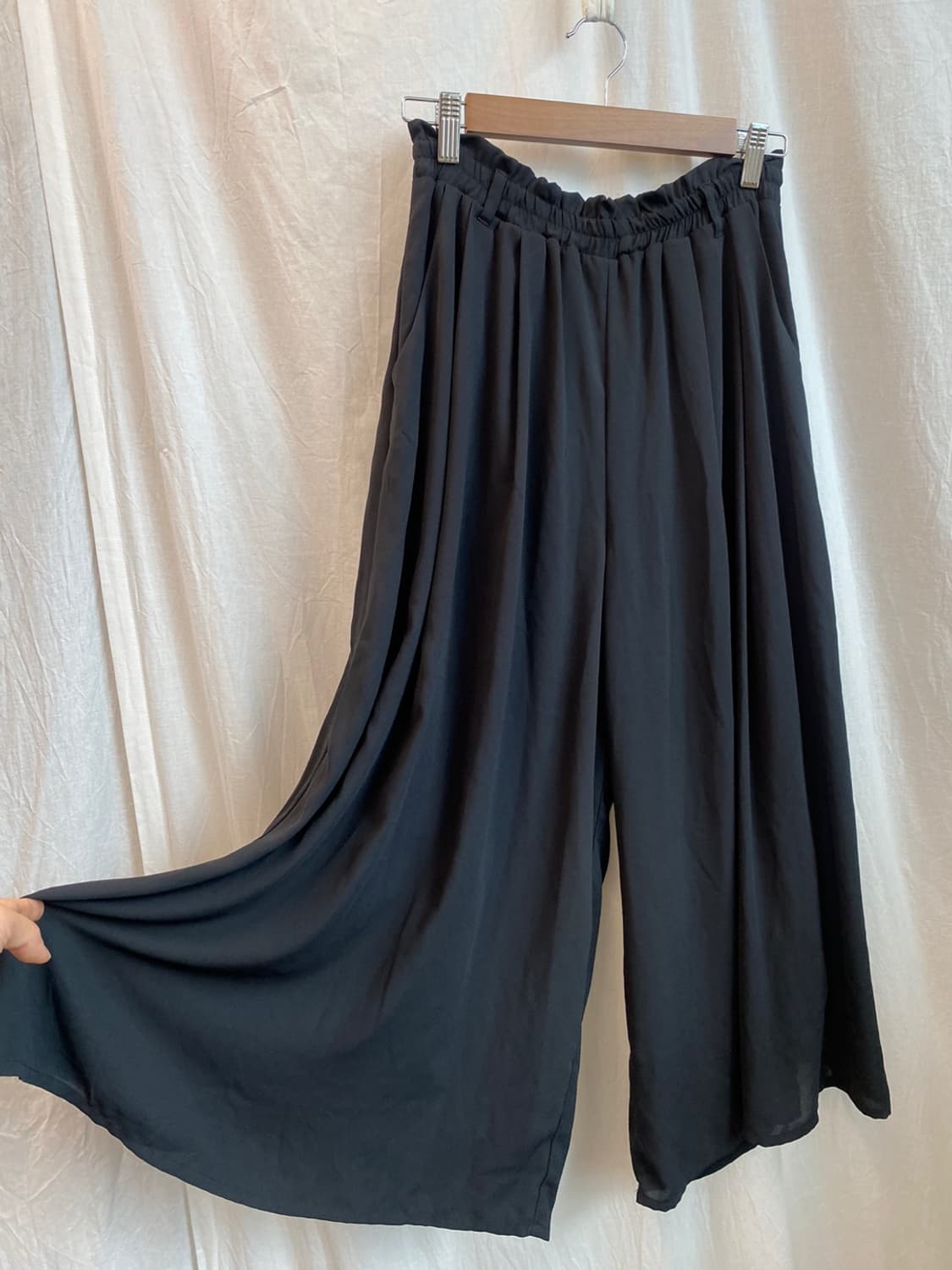 COLZA 블랙 와이드 밴딩팬츠(M) 상품이미지1