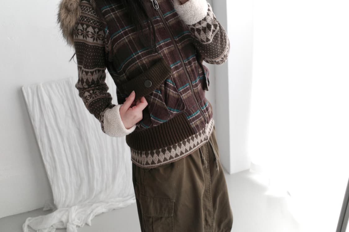 check fur vest  상품이미지8