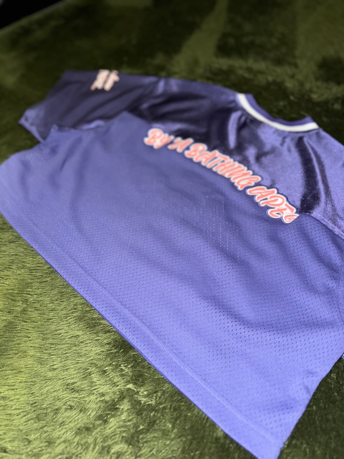 Aape 에이프 바이 베이프 아플리케 크롭 탑 풋볼 저지 퍼플 상품이미지9