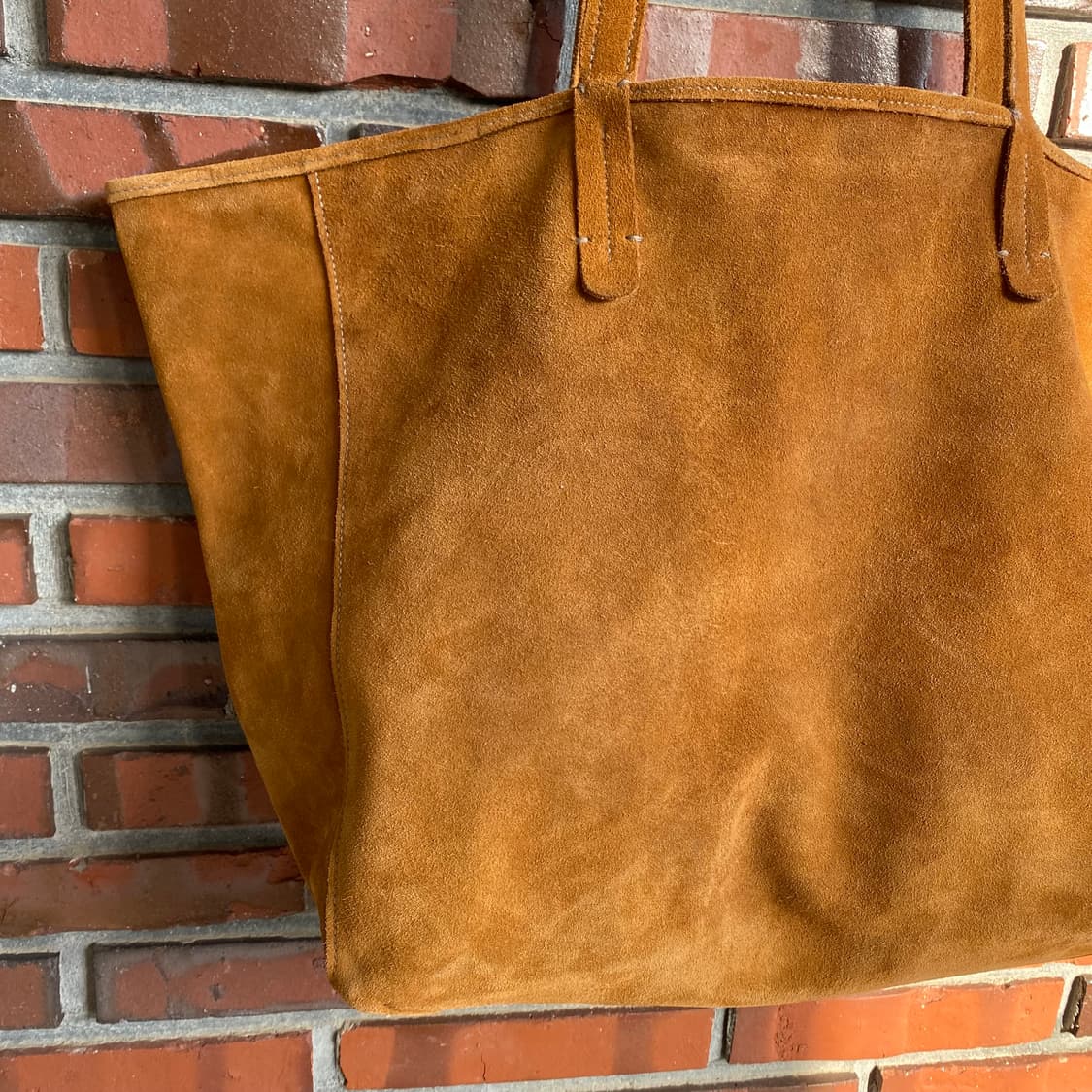 빈티지 스웨이드 가죽 토트백 브라운  상품이미지3