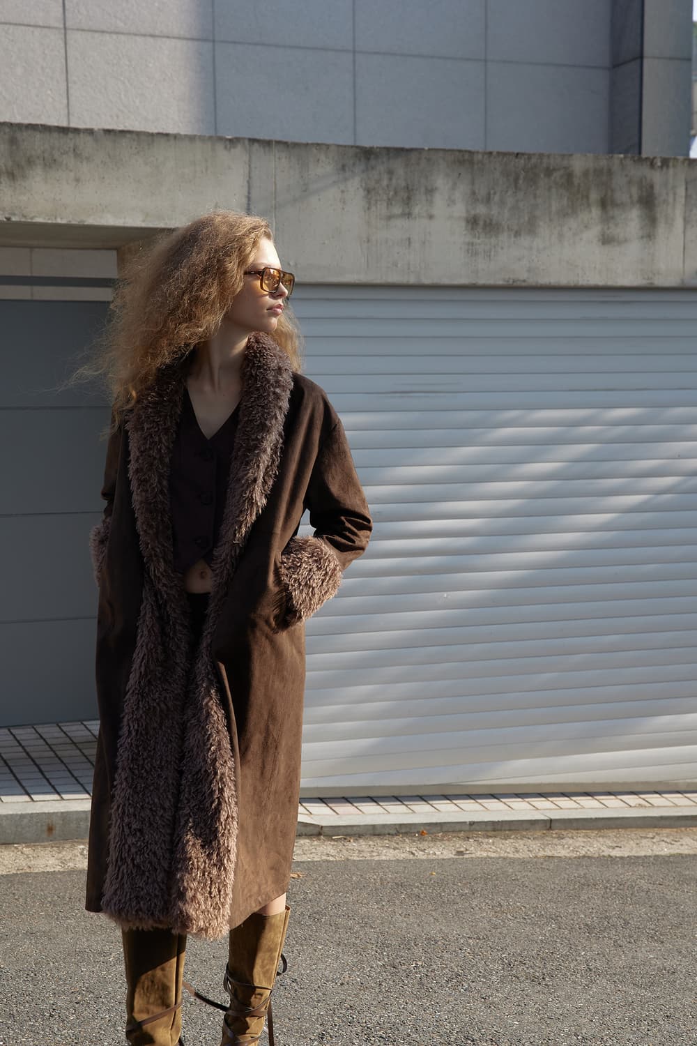 Jijivisha 지지비샤 퍼 무스탕 코트 상품이미지2