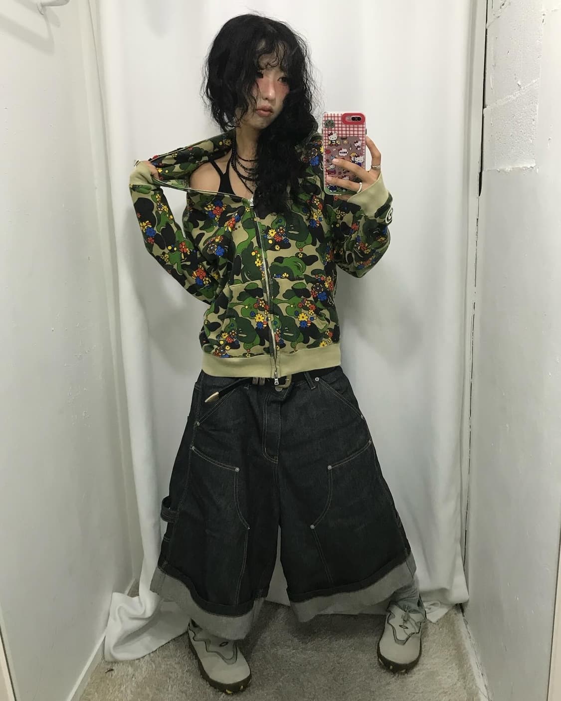 Bape Flower Camouflage Shark Hood Zipup 상품이미지2