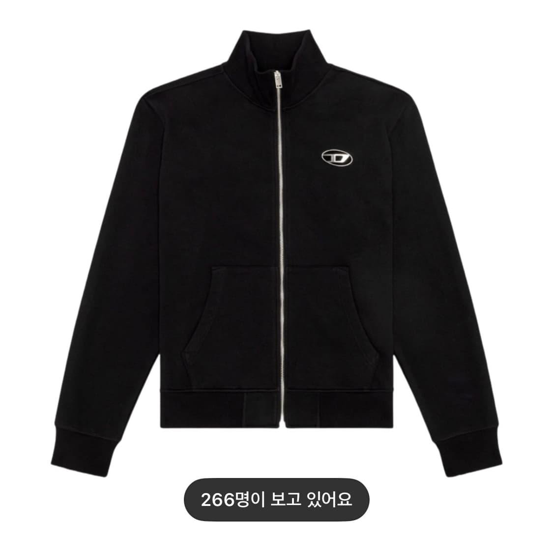 디젤 S-지니-집-Od 집업 스웨트셔츠 블랙 상품이미지1