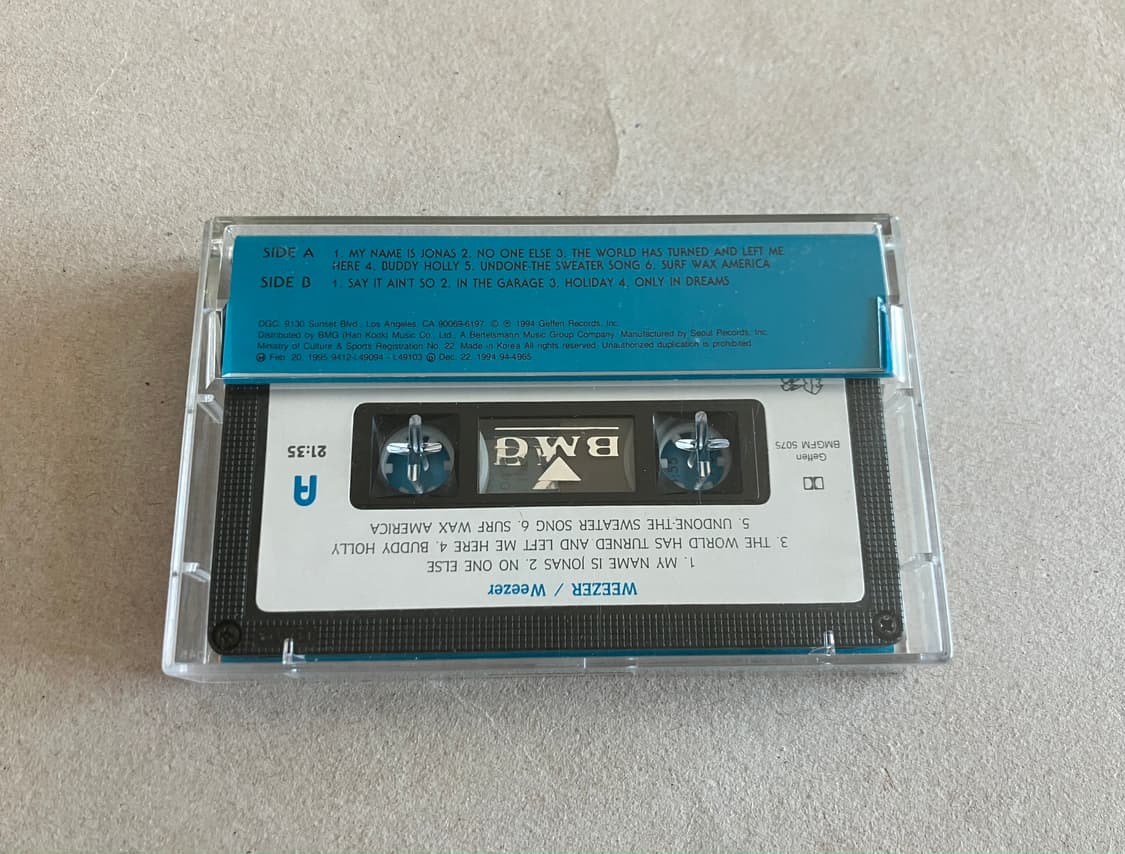 90년대 위저 Weezer 1집 국내 라이센스 초판 카세트테이프 상품이미지3