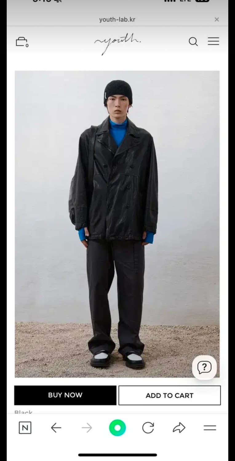 Youth Washed Leather Pea Coat 레더자켓 상품이미지1