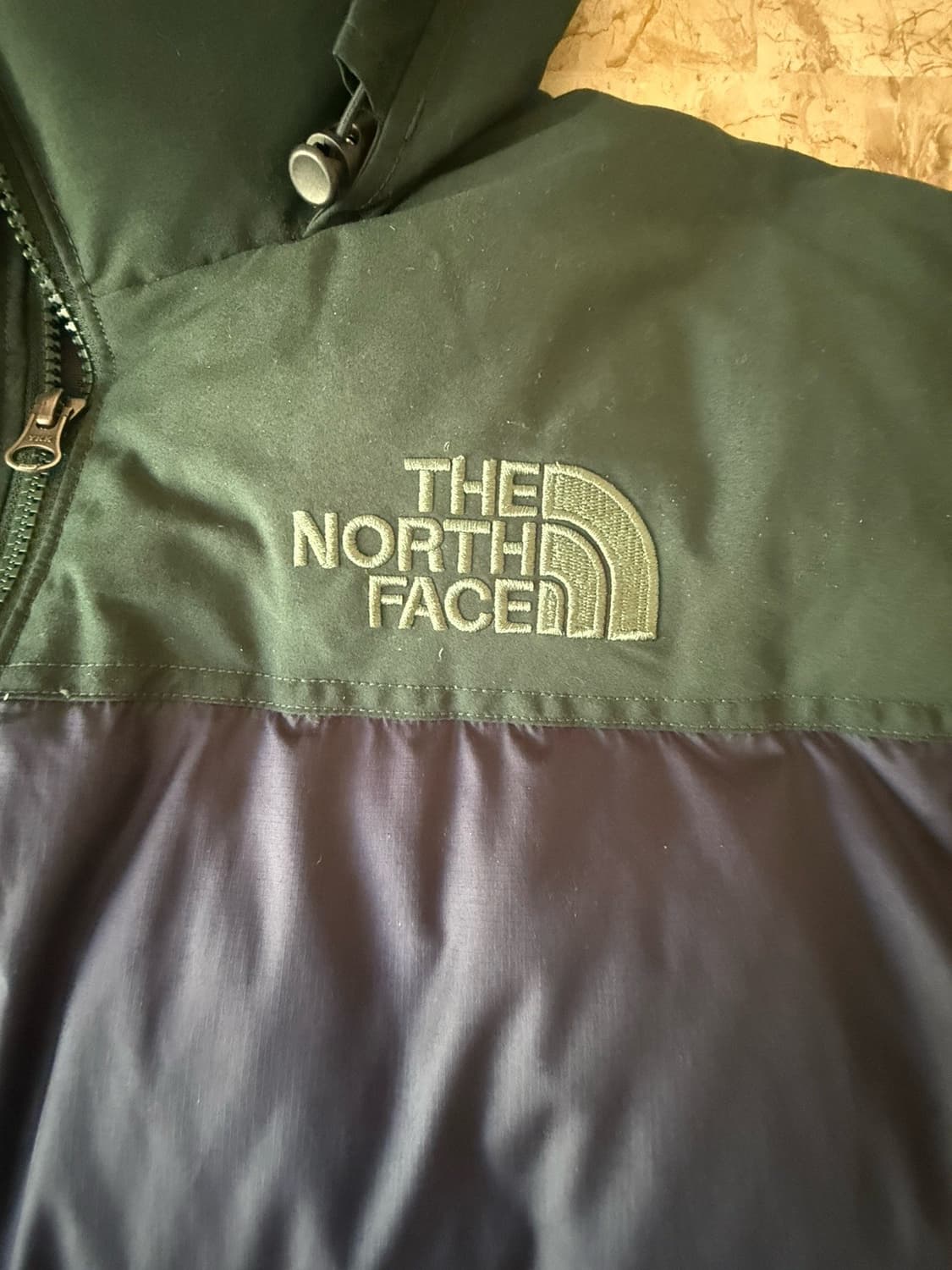 노스페이스 600 눕시 패딩 그린 네이비 후드 패딩 자켓 상품이미지2