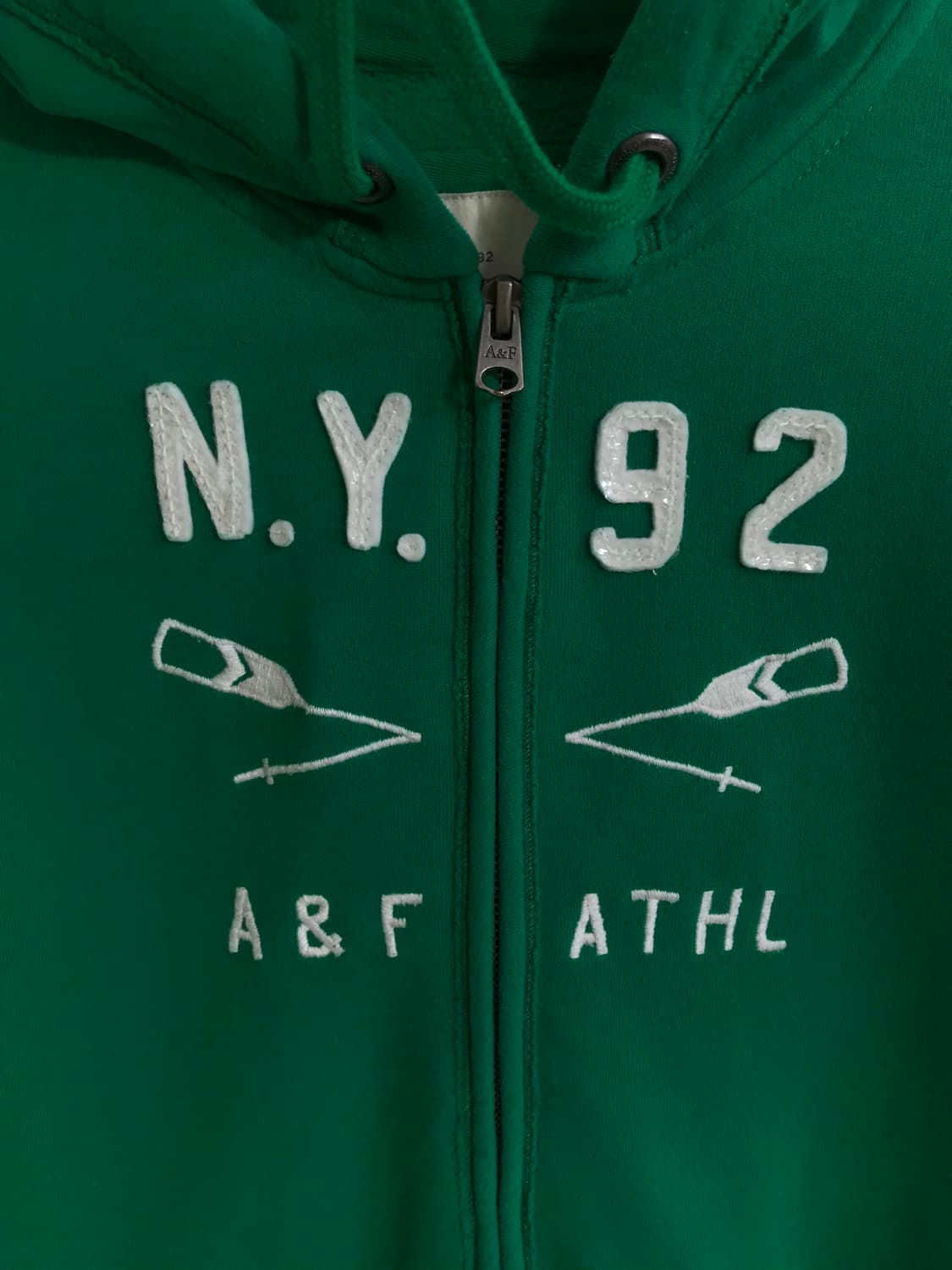 아베크롬비 딱붙 그린 스팽글 후드집업 상품이미지4