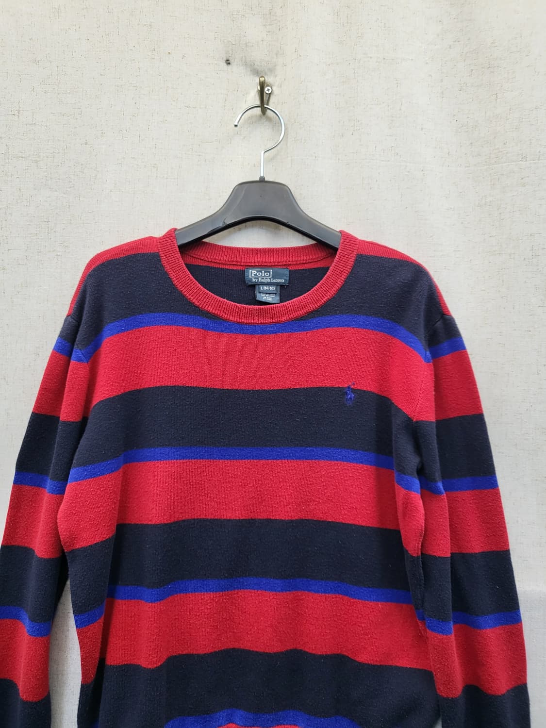 폴로 랄프로렌 스트라이프 니트 레드 네이비 상품이미지3