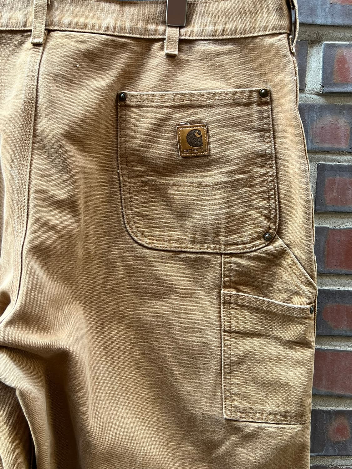 00's [40] 칼하트 B136 더블니 브라운 덕 카펜터 덩가리핏 팬츠 상품이미지7