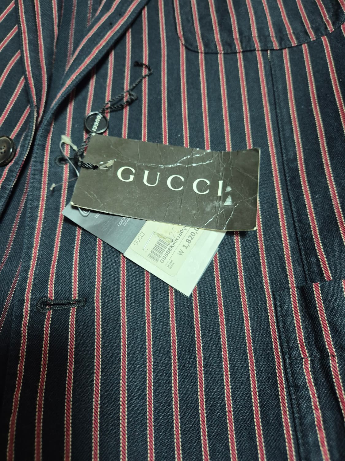 구찌 스트라이프 린넨 자켓/52 상품이미지7