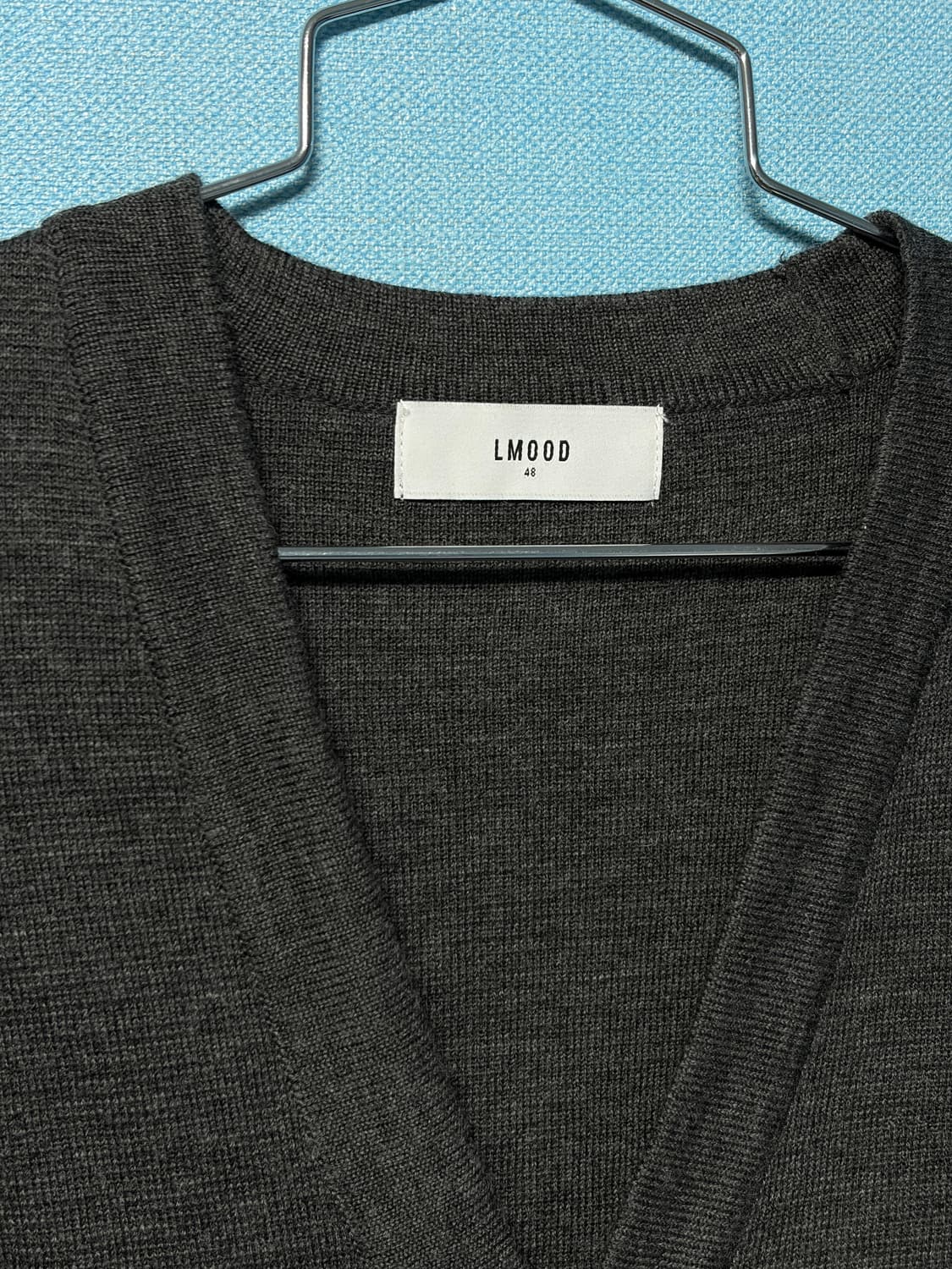 [48] 엘무드 오디너리 크롭 가디건 멀티 차콜 상품이미지3