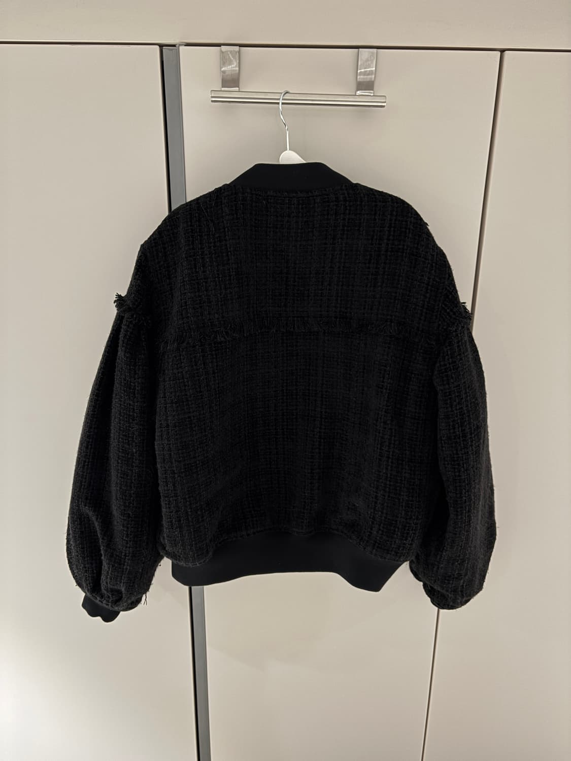 경 Gyeong 트위드 봄버자켓 블랙 상품이미지9