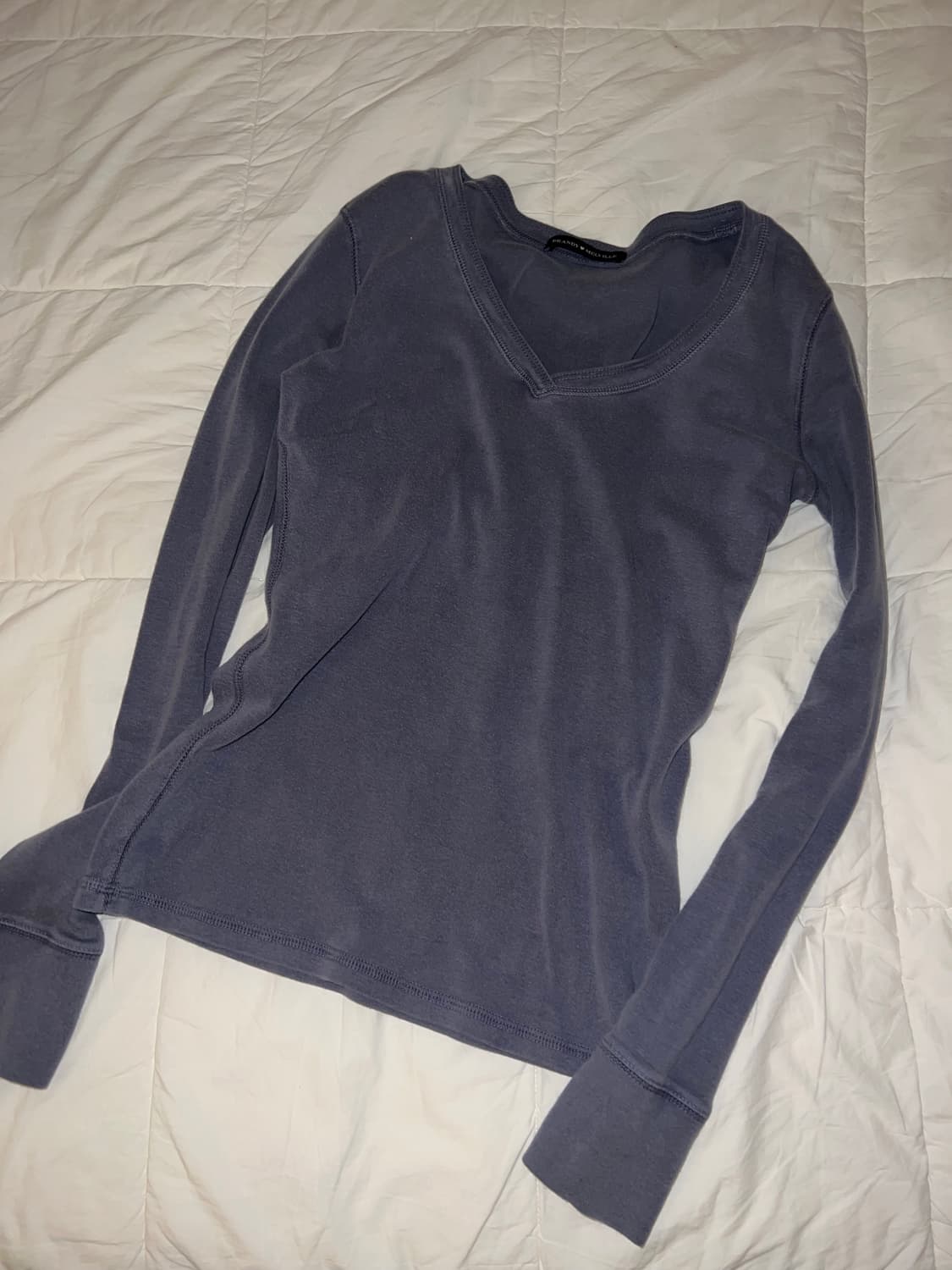브랜디멜빌 블루그레이 브이넥 롱슬리브 상품이미지1