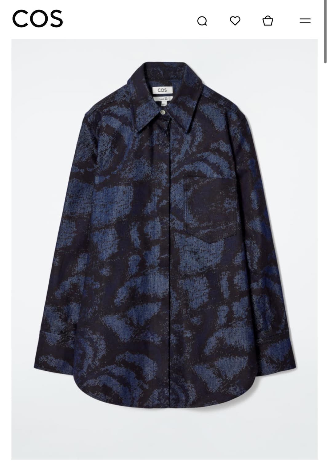 [38] COS 코스 레귤러 프린티드 데님 셔츠 상품이미지1