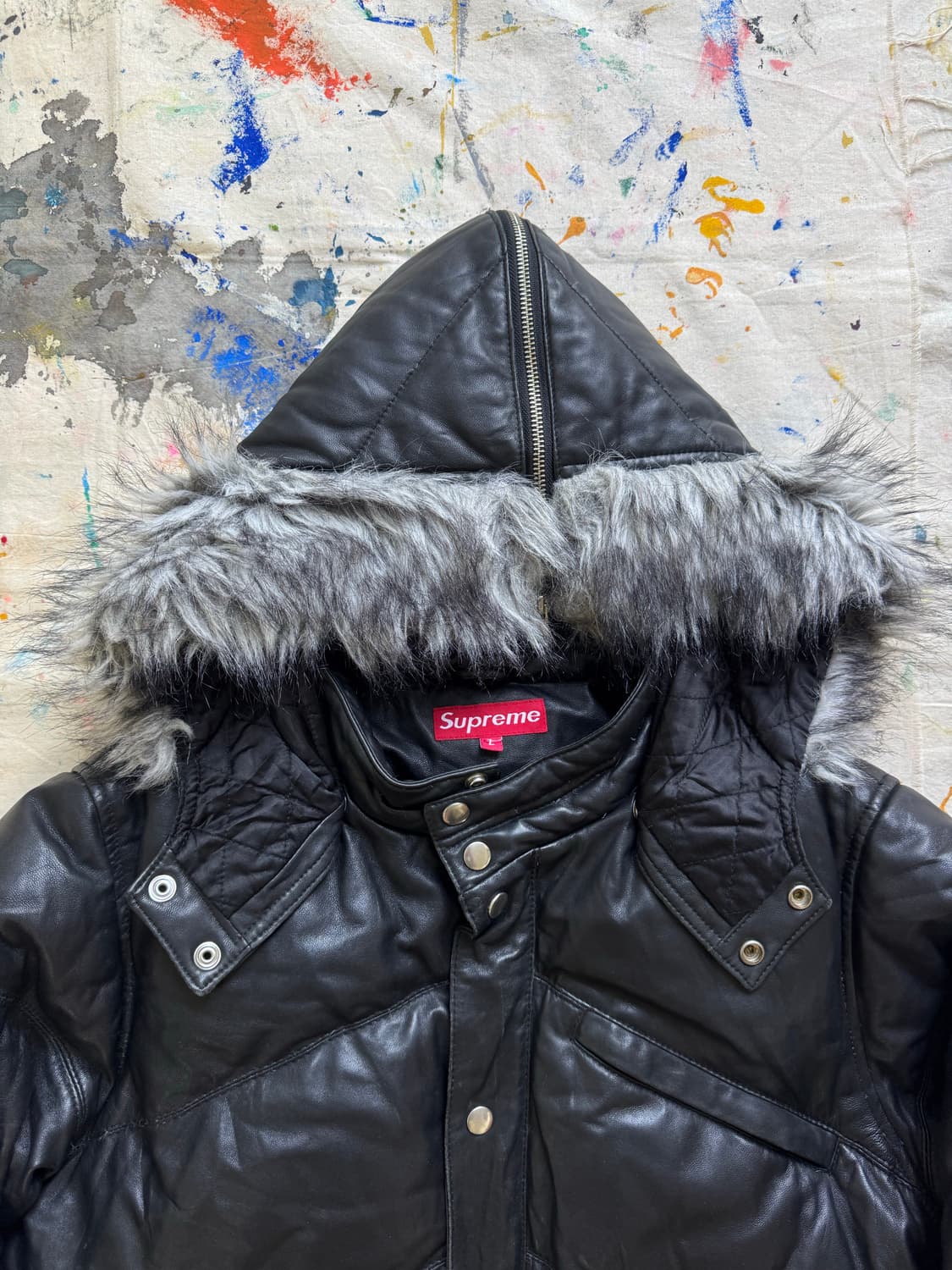Fw07 슈프림 레더 다운 자켓 상품이미지4