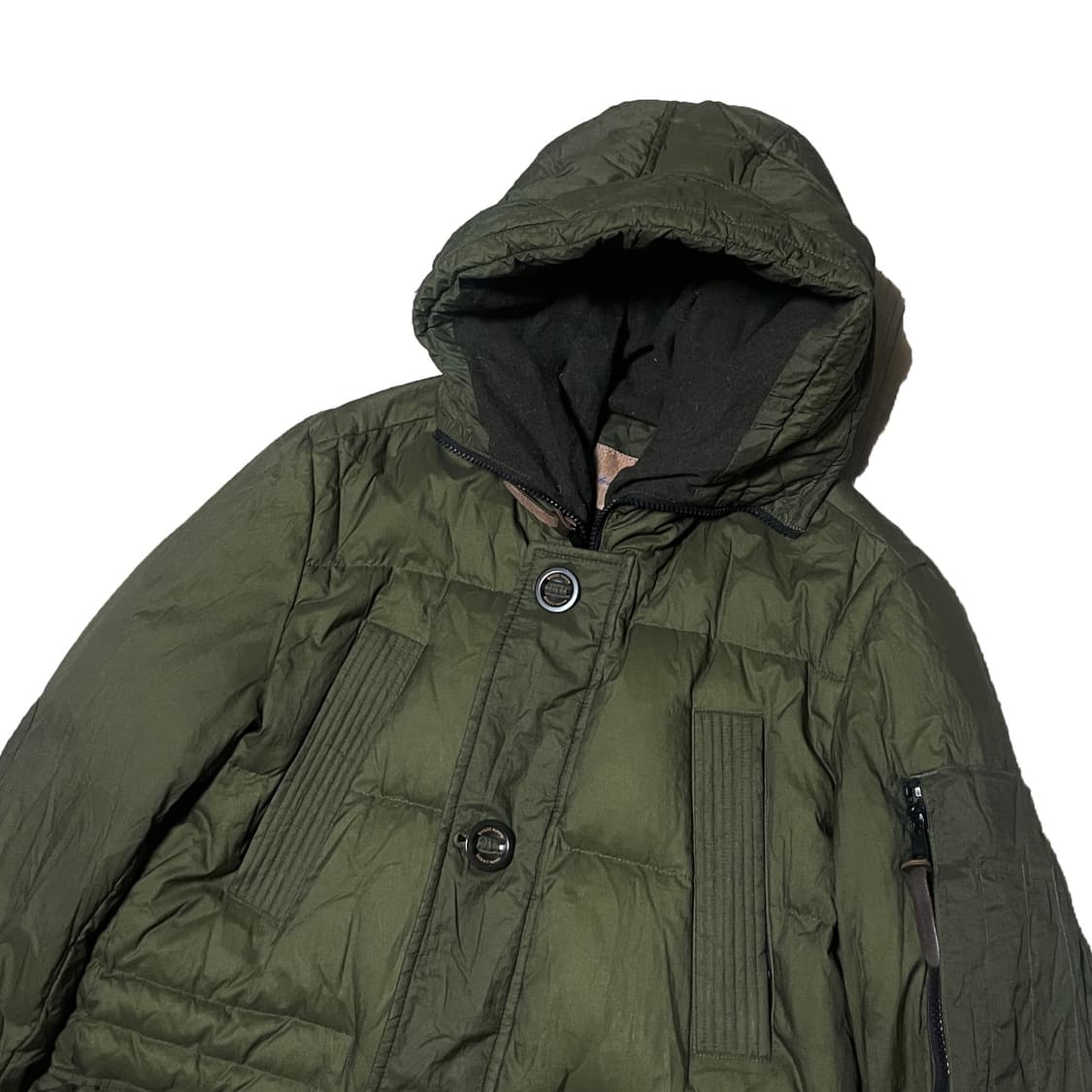 BASSO 바쏘 옴므 나일론 덕다운 패딩 점퍼 카키 상품이미지3