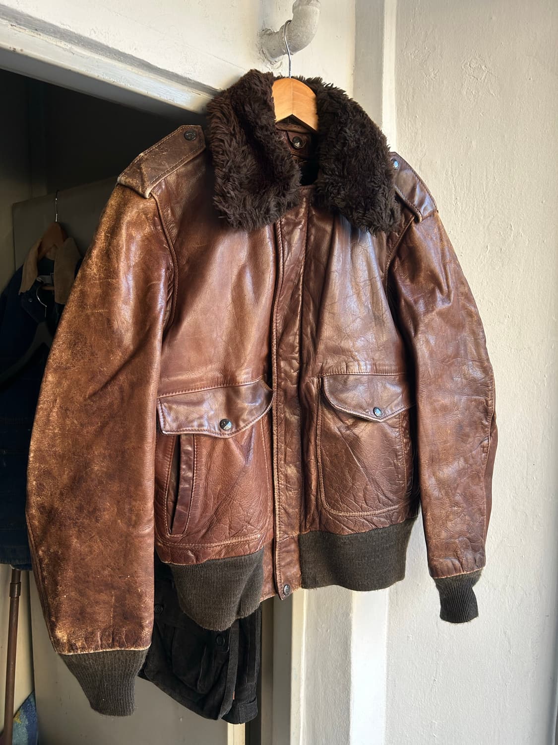 80‘s Schott 쇼트 G-1 가죽자켓 상품이미지1