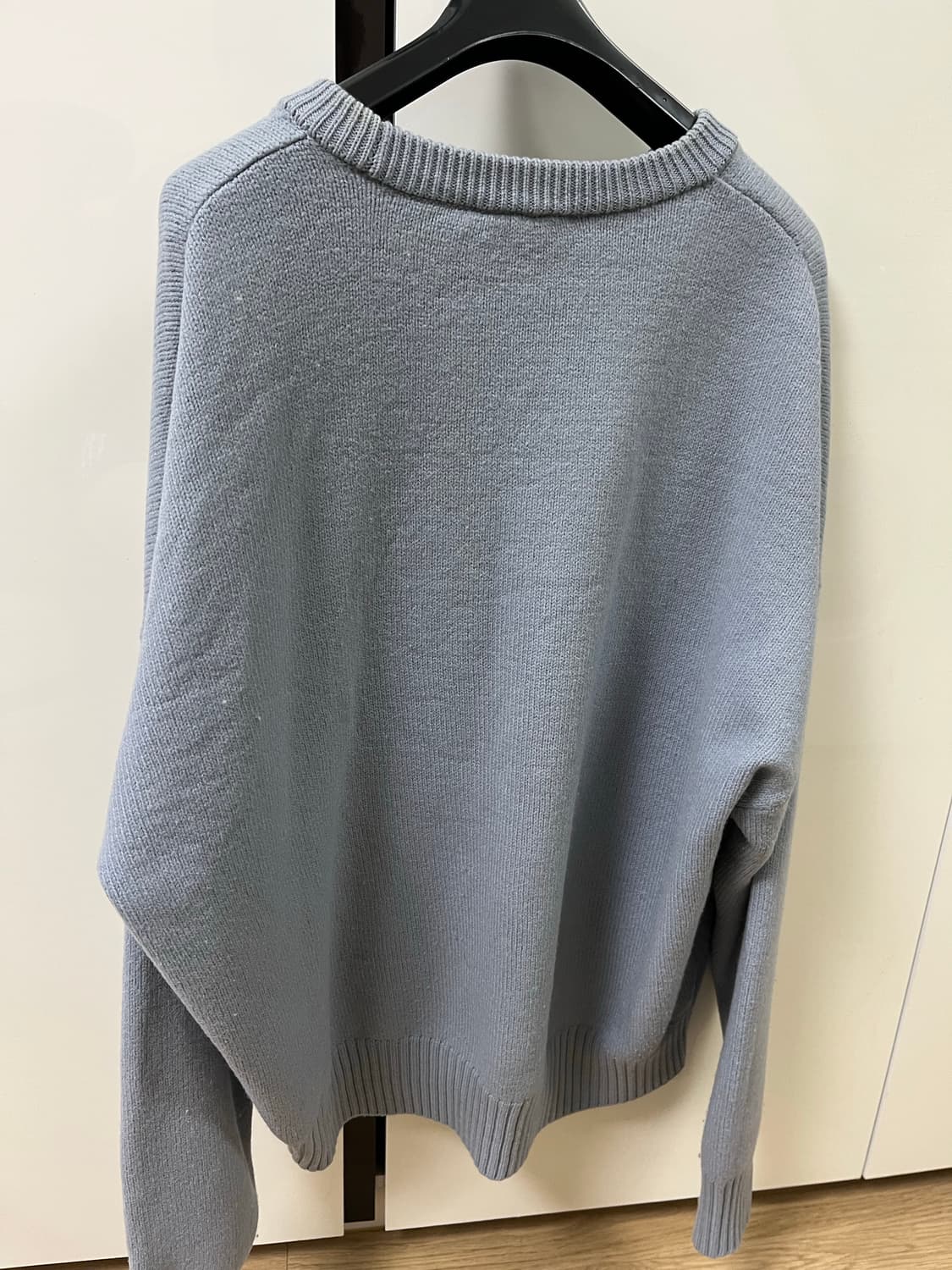 아미 빅하트 로고 니트 스틸블루 판매 상품이미지5