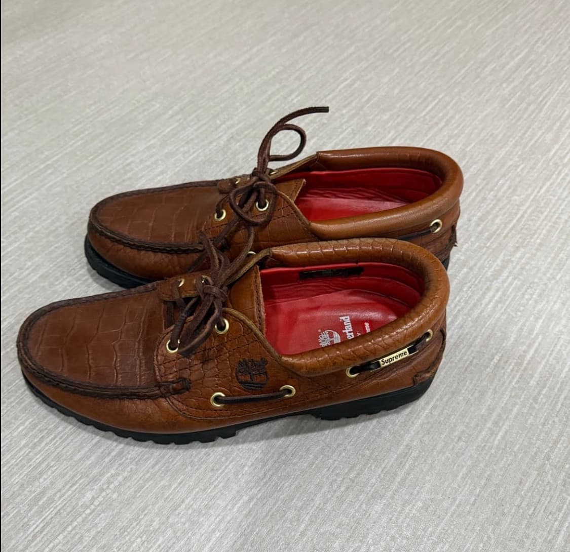 슈프림X팀버랜드 보트슈즈 브라운 상품이미지4