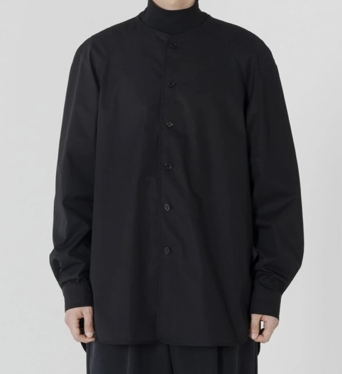 오파츠 ooparts 카라리스 바인딩 셔츠 노카라 상품이미지1