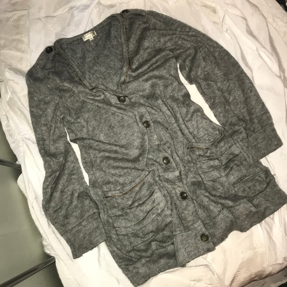 jpn Vintage 모리걸 셔링 포켓 가디건 상품이미지3