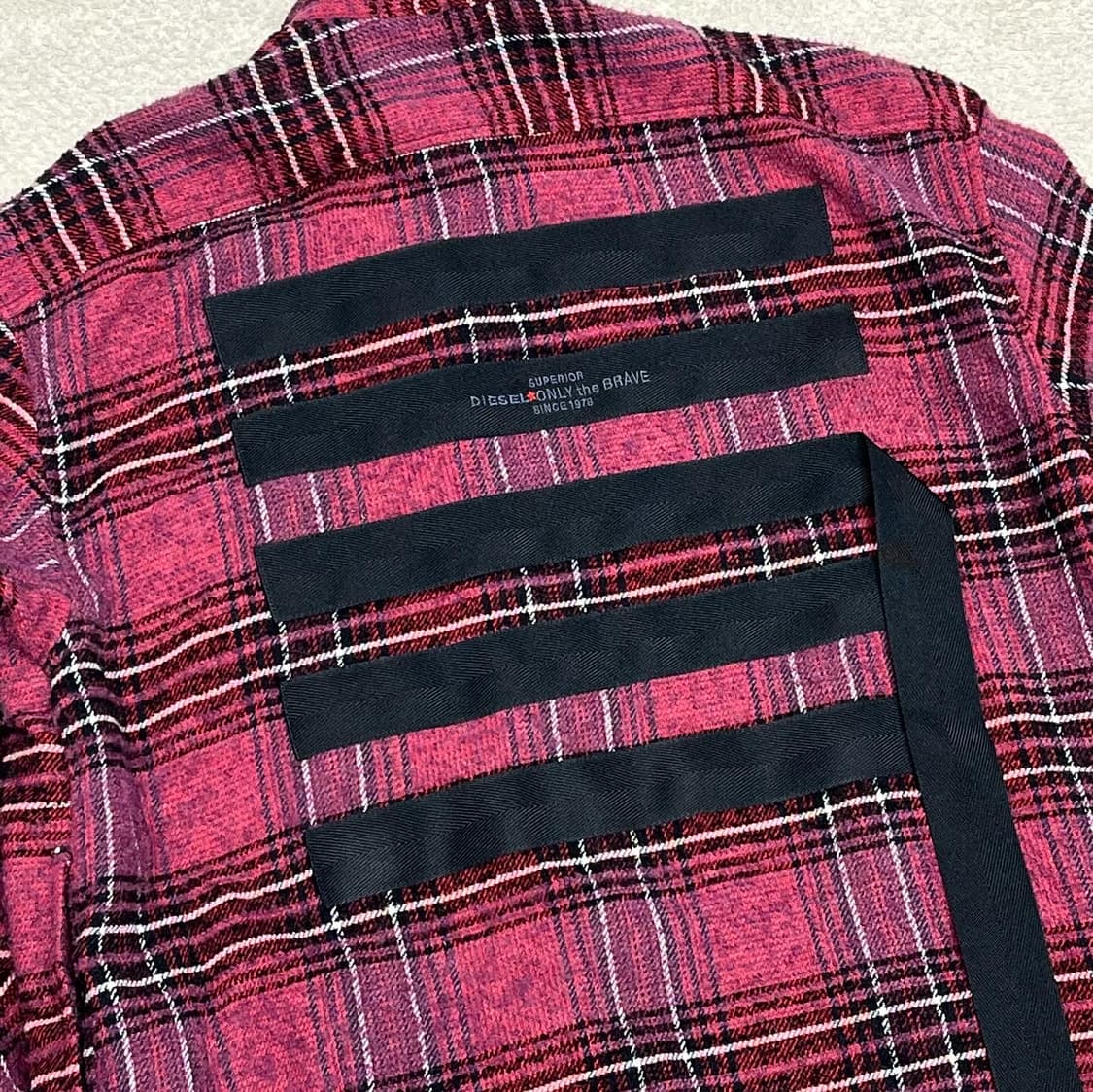 디젤 퍼플 울 블렌드 타탄 체크 셔츠  상품이미지6