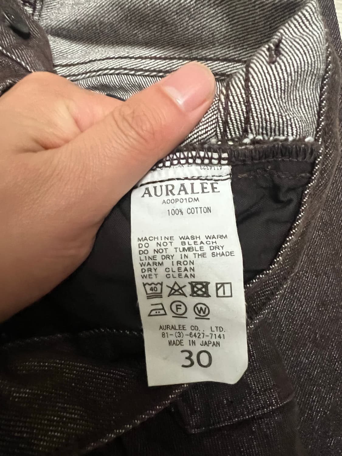 오라리/22AW 하드드위스트 데님 5P 팬츠 브라운/30 상품이미지6