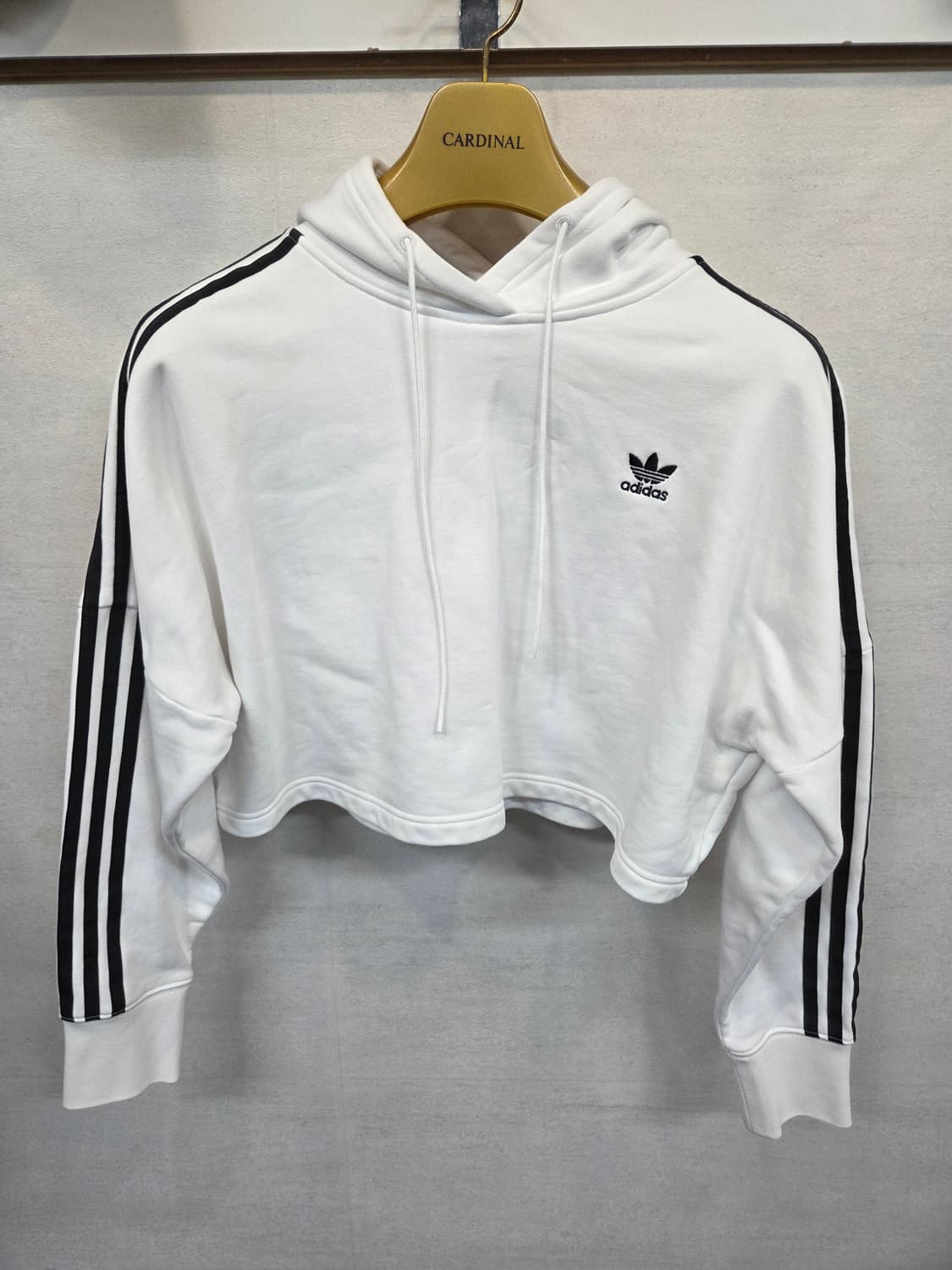 아디다스 크롭 삼선 후드티 흰검 s 상품이미지1