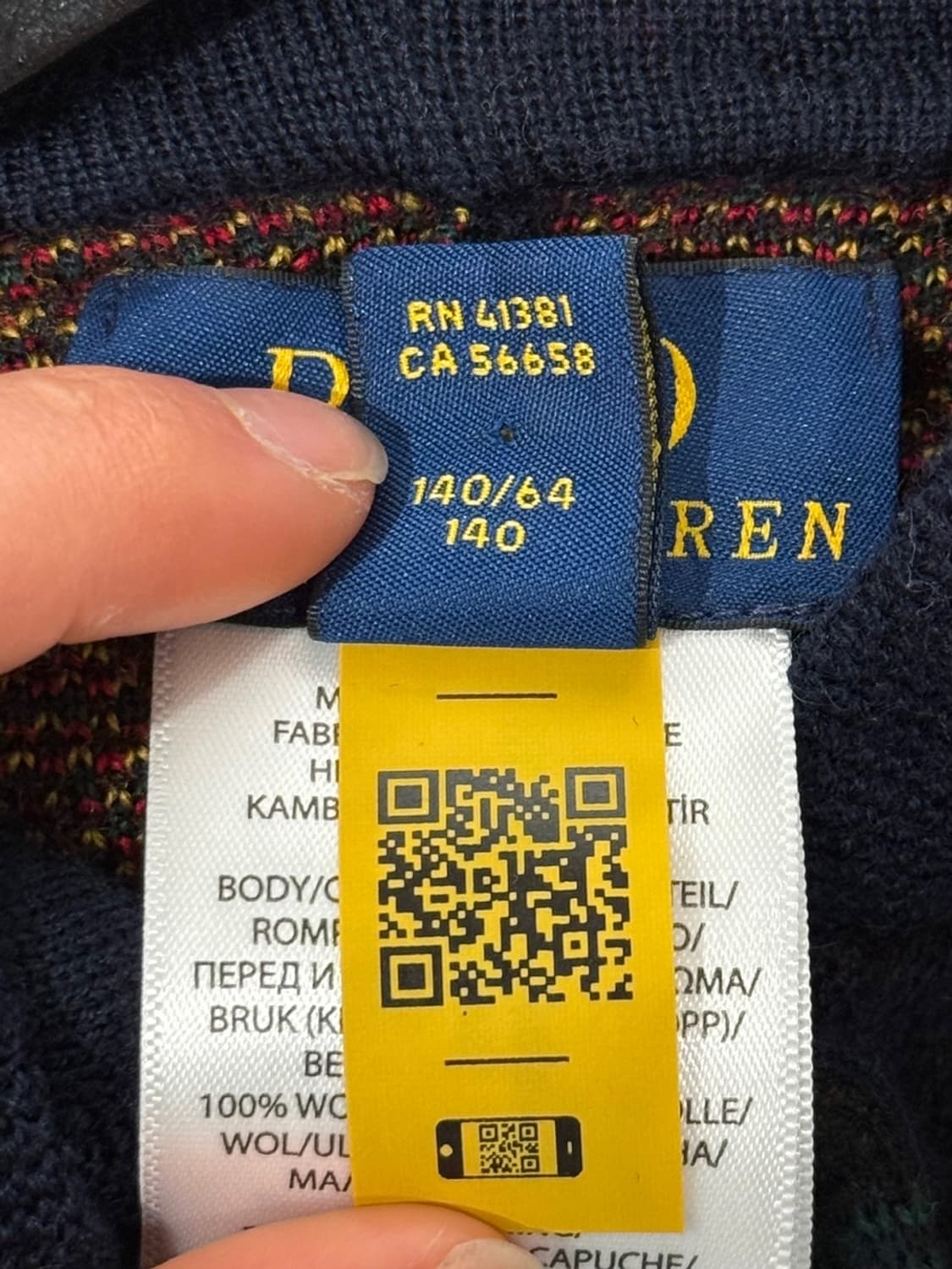 폴로 랄프로렌 키즈 울 혼방 체크 후드 판초 상품이미지8