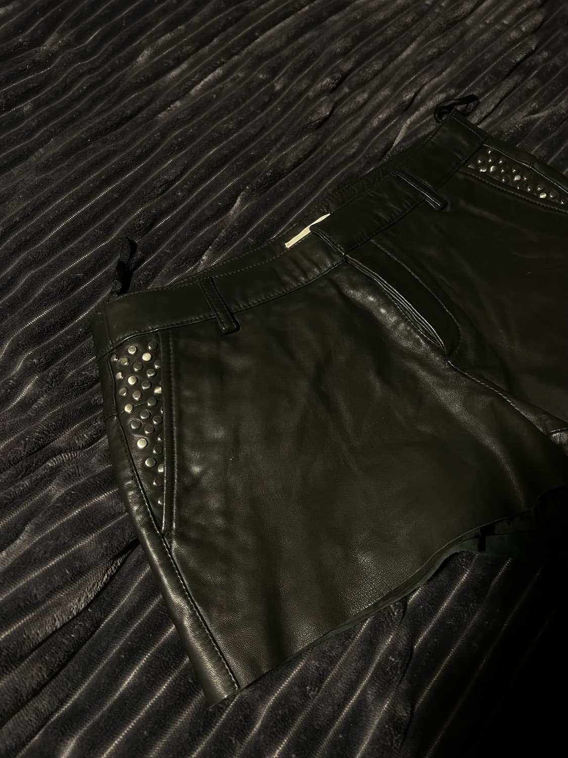 Sheep Skin Stud Detail Leather Pants 상품이미지2