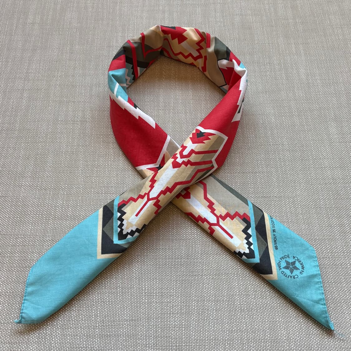 80s USA WAMCRAFT 아메리칸 네이티브 나바호 반다나 상품이미지1