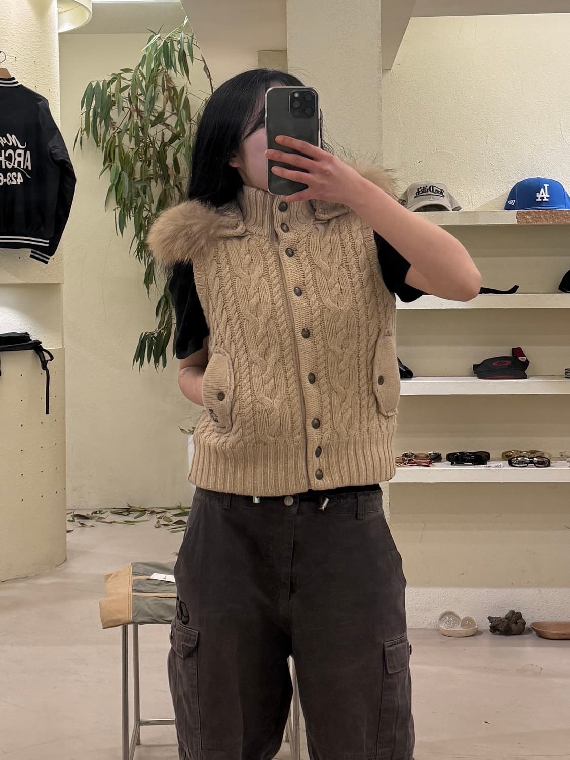 티니위니 케이블 라쿤 패딩 조끼 U555 상품이미지1