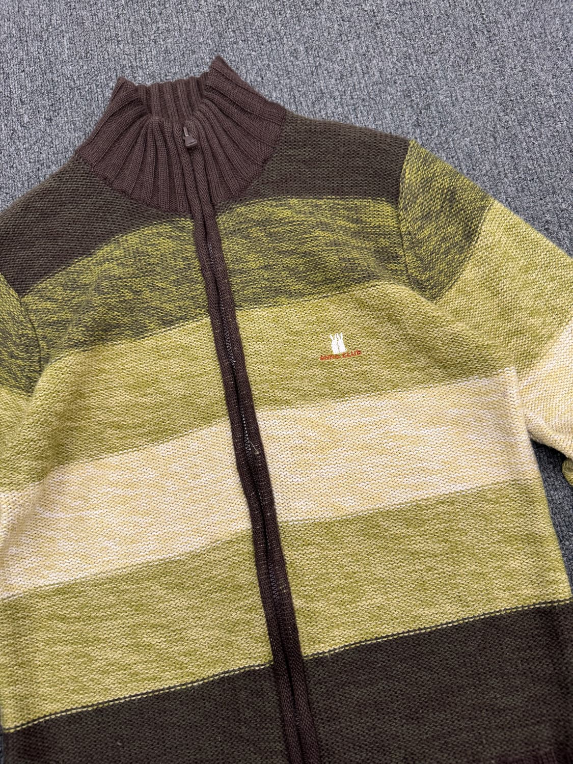 OS)Annil 빈티지 여성 스트라이프 니트집업 상품이미지2