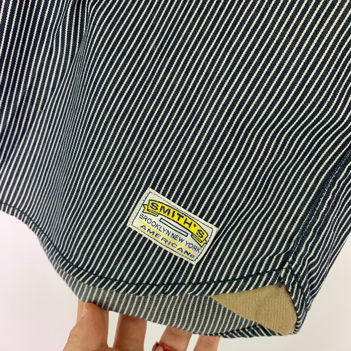 Smith‘s 스미스 y2k 포켓 반팔셔츠 스트라이프 슬림 카라티st L 상품이미지4