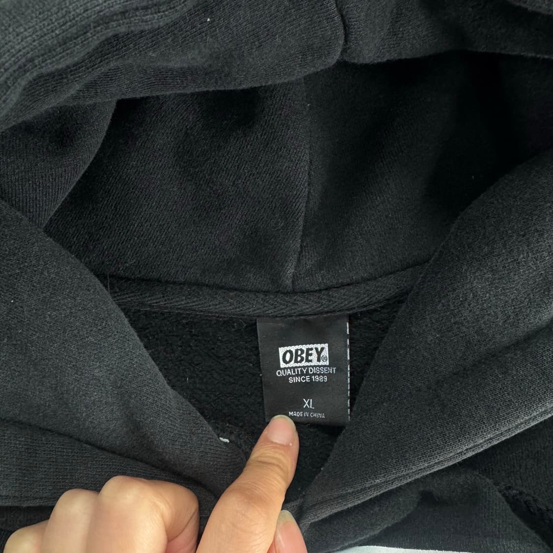 Obey 오베이 빅 로고 블랙 후드티  상품이미지5