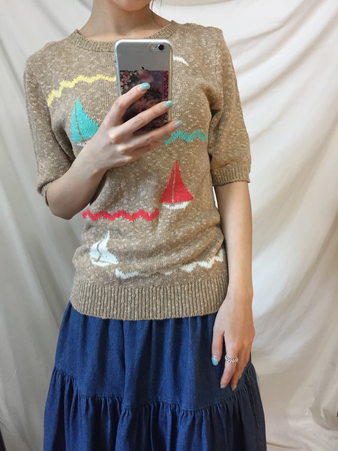 돛단배 반팔 니트 상품이미지6