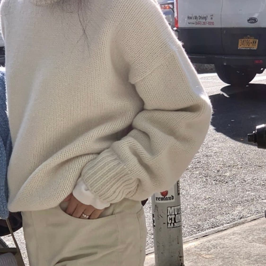 헤이그 헤비 울 스웨터 니트 아이보리 상품이미지3