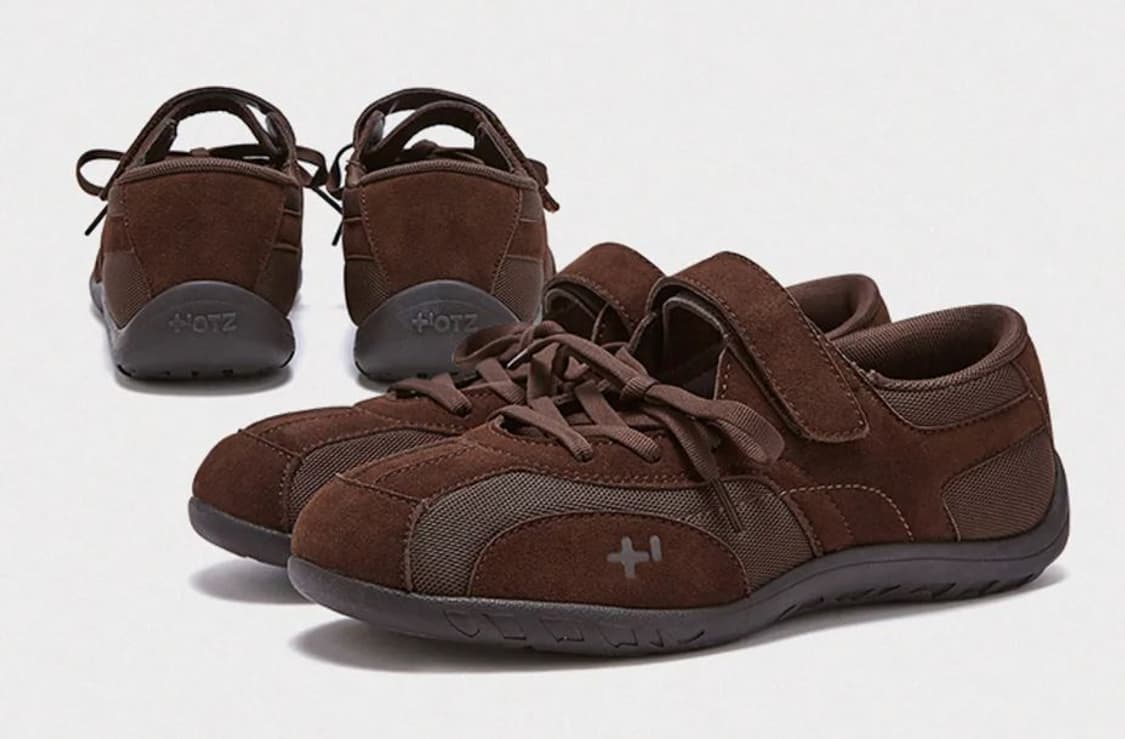 오찌 로마리 스웨이드 레이스업 스니커즈 브라운 상품이미지3