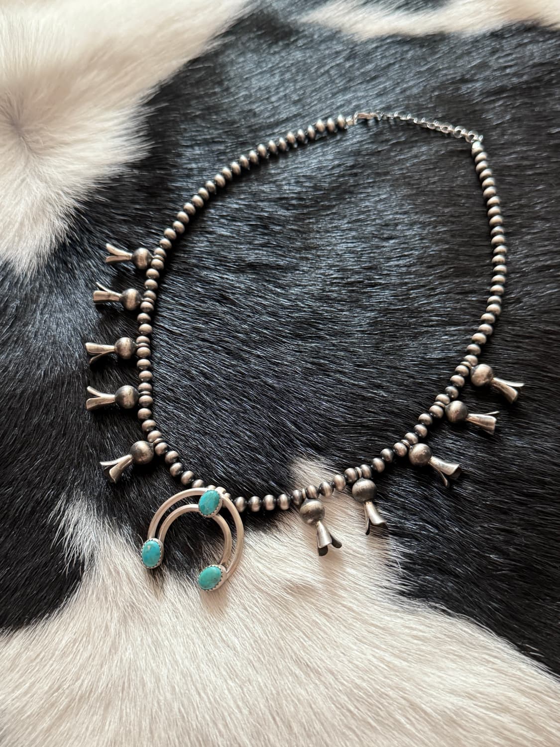 터키석 스쿼시블라썸 925 실버 나바호 상품이미지1