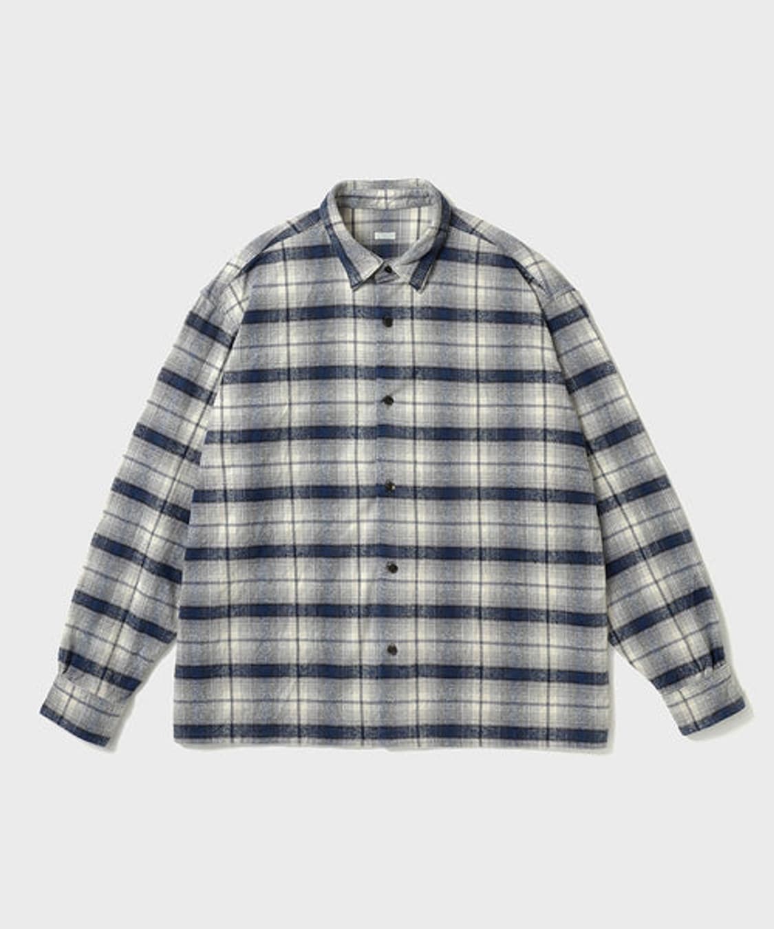 [1] 26ss 아프레쎄 빈티지 실크냅 체크셔츠(네이비) 상품이미지1