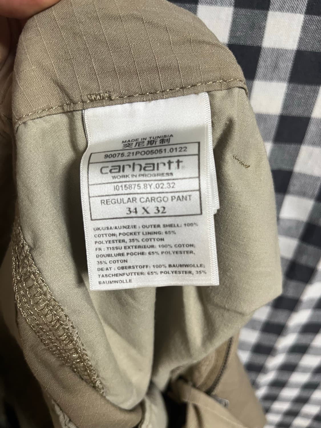 칼하트WIP 레귤러 립스탑 카고팬츠 블랙, 올리브, 럼버 34 상품이미지9