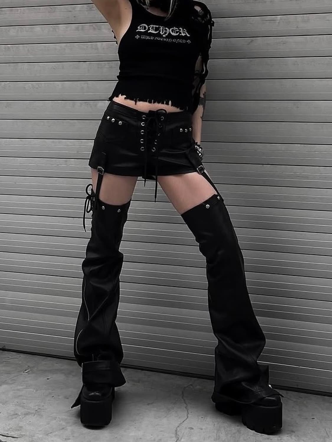 leather detail pants 상품이미지4
