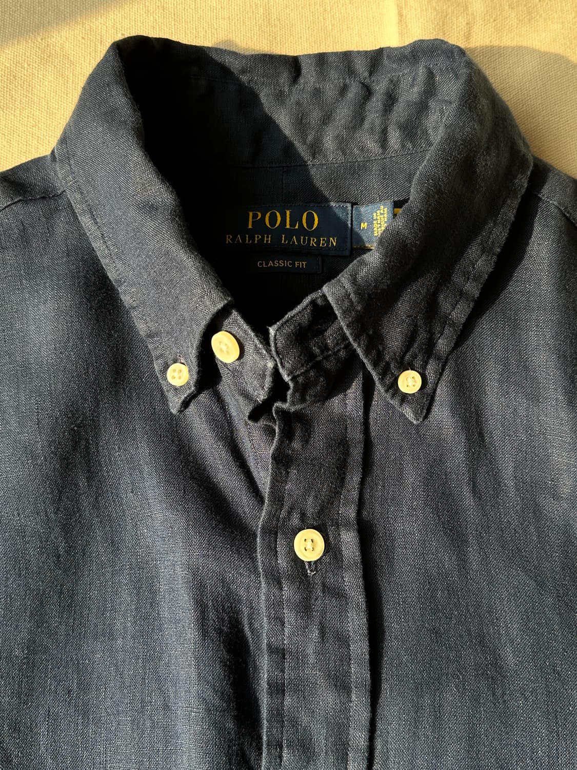 폴로 랄프로렌 네이비 린넨 셔츠 M 상품이미지3