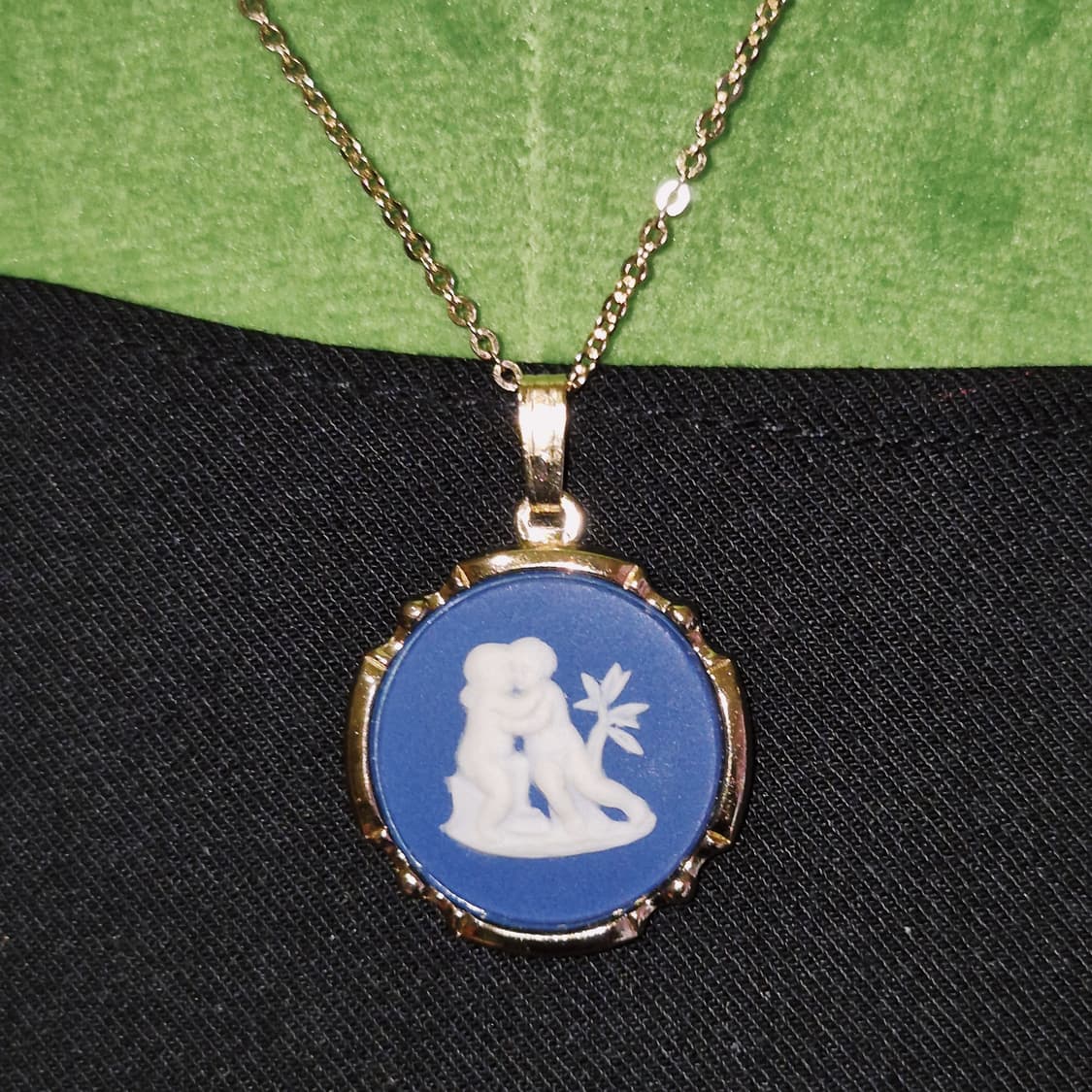 80s 영국 웨지우드 제스퍼 블루 카메오 목걸이 상품이미지7