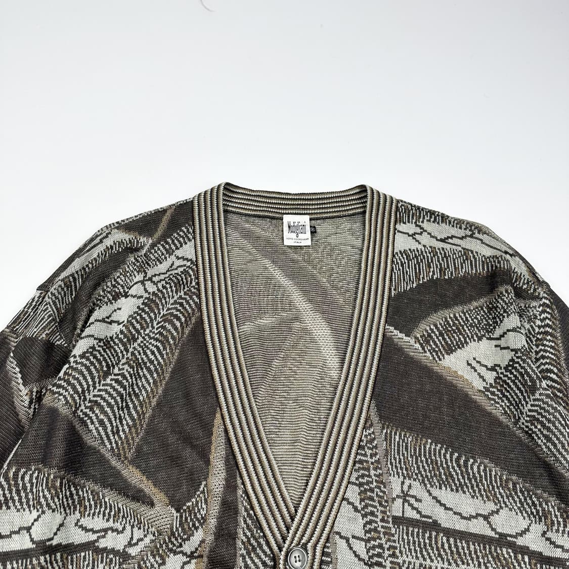 JPN 재팬빈티지 클래식 패턴 이태리 니트 가디건 M 상품이미지2