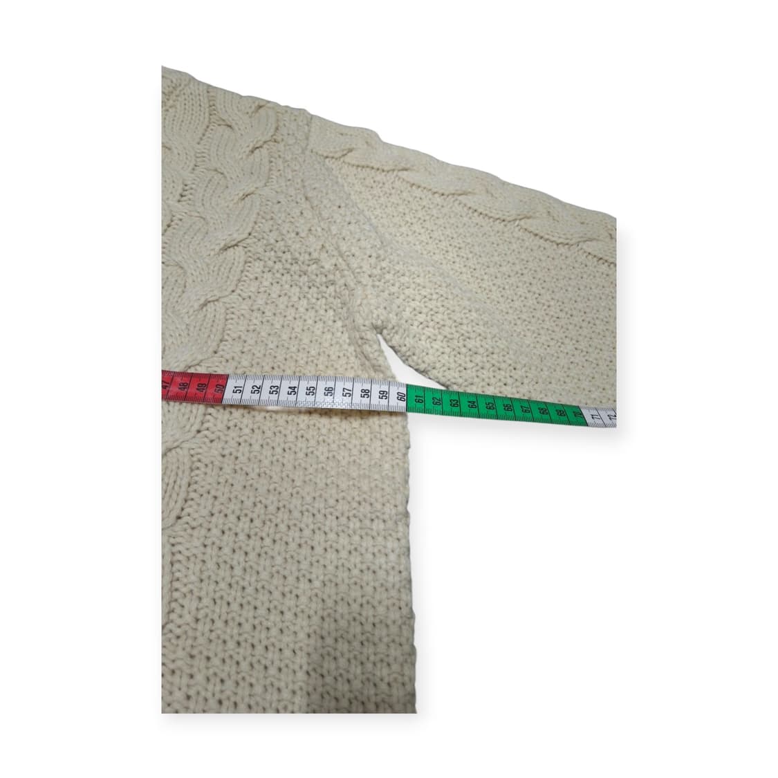 XL)클래식 케이블 니트 아이보리 오버핏 스웨터 꾸안꾸 코디 상품이미지6